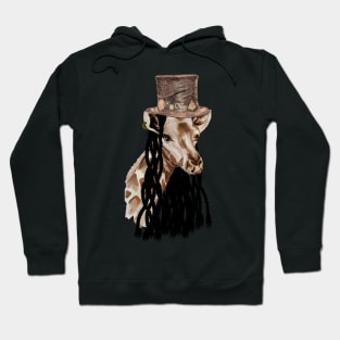 Giraffe with Top Hat and Dreadlocks Hoodie